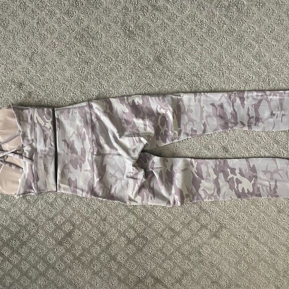 Lululemon PINK PURPLE CAMO LUXTREME RIBBED SET Energy Bra Long Line + Leggings 4 - Picture 12 of 15